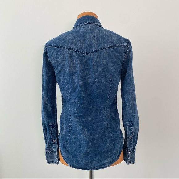 True Religion denim button front long sleeve shirt - Picture 5 of 11